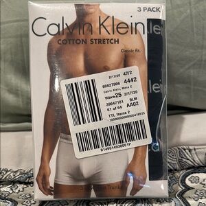 Calvin Klein Cotton Stretch Trunks 3-Pack NIB Black